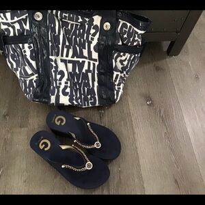 Guess Signature Canvas Tote Large